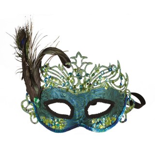 Lou à sequins paon - Masque fête