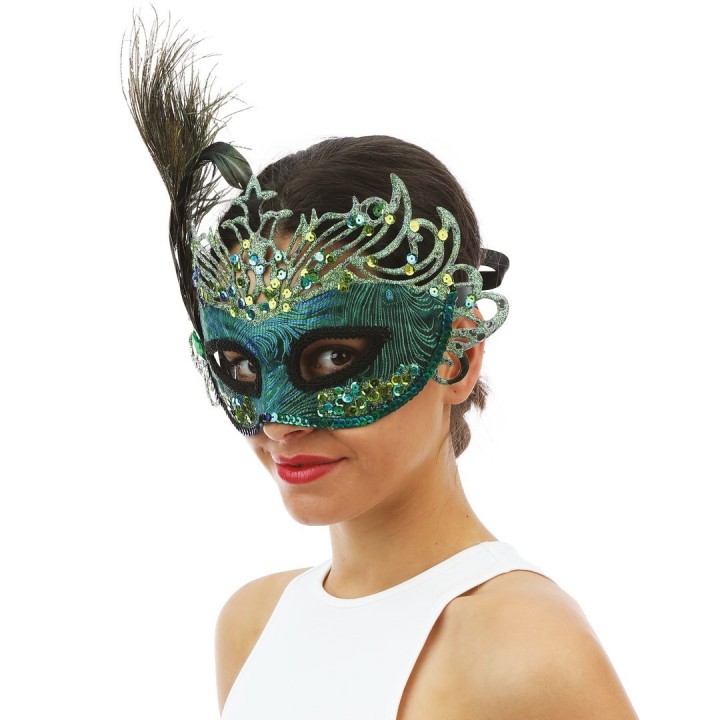 Lou à sequins paon - Masque fête