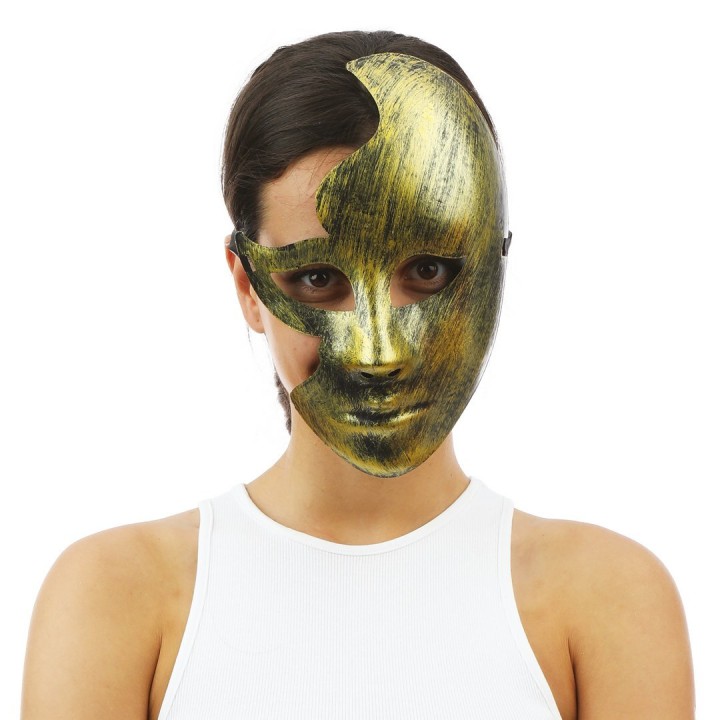 Masque visage brisé or - Masque fête