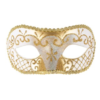 Lou vénitien blanc et or - Masque fête