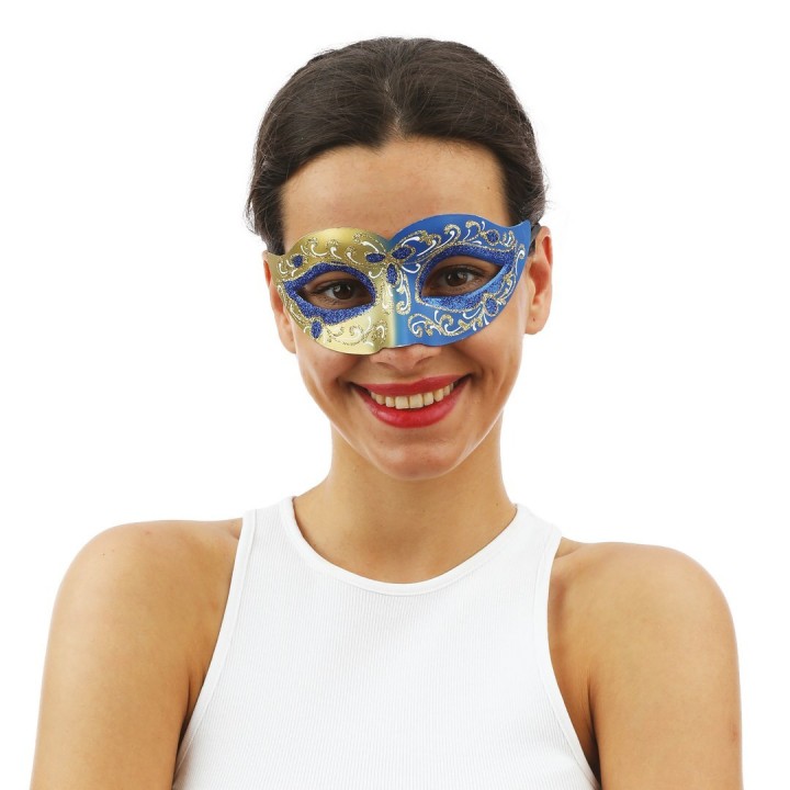 Lou vénitien bleu et or - Masque fête