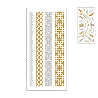 Tatouage temporaire or/argent modèle 1 - Accessoires fête