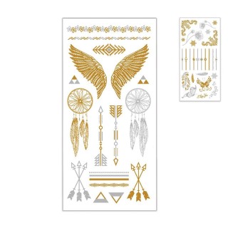 Tatouage temporaire or/argent modèle 2 - Accessoires fête