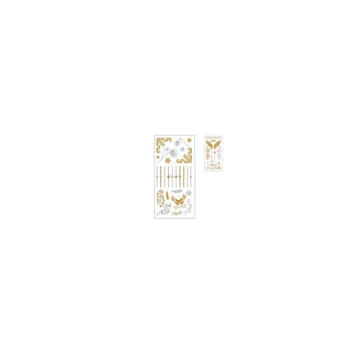 Tatouage temporaire or/argent modèle 2 - Accessoires fête