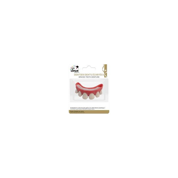 Dentier dents écartées avec pâte - Accessoire comique