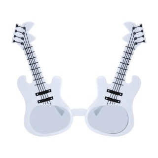 Lunettes guitare blanches - Accessoire fête