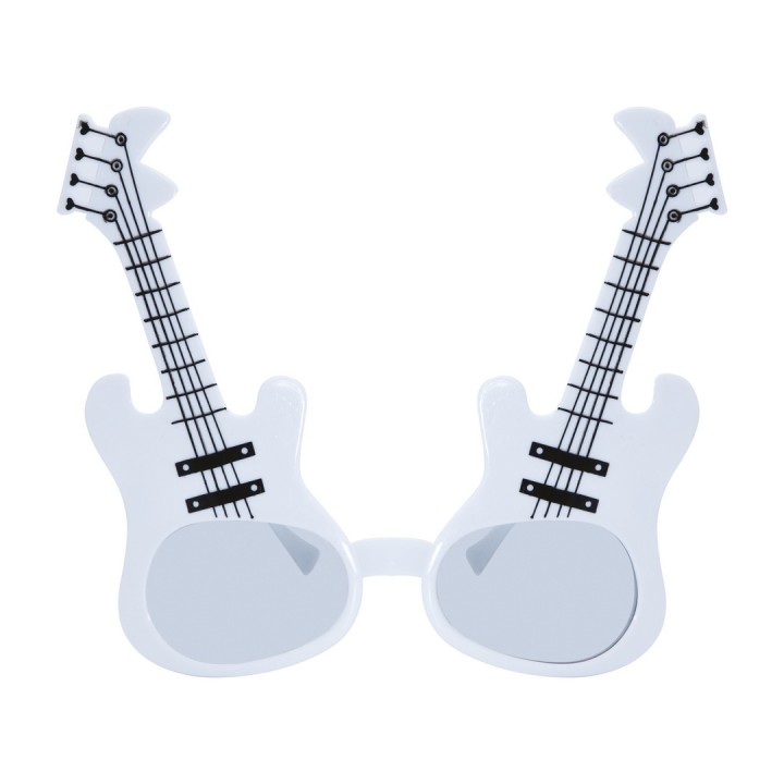 Lunettes guitare blanches - Accessoire fête