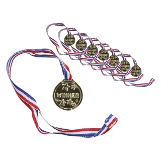 Médailles avec ruban tricolore x8 - Accessoire fête
