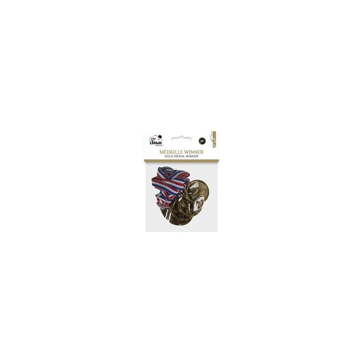 Médailles avec ruban tricolore x8 - Accessoire fête
