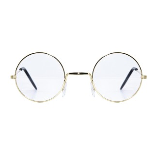 Lunettes rondes métal or - Accessoire fête Noël