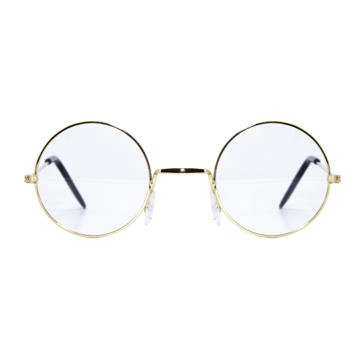 Lunettes rondes métal or - Accessoire fête Noël