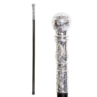 Canne noire pommeau argent - Accessoire déguisement
