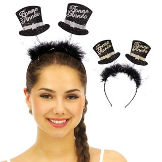 Serre-tête ressort Bonne Année chapeau - Accessoire fête