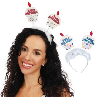 Serre-tête Joyeux Anniversaire forme gâteau - Accessoire fête
