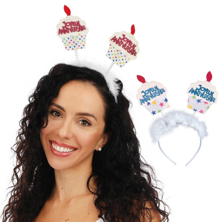 Serre-tête Joyeux Anniversaire forme gâteau - Accessoire fête