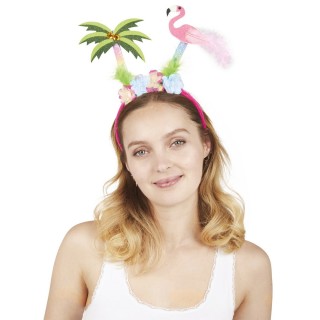 Serre-tête palmier et flamant rose - Accessoire fête
