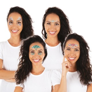 Strass autocollants visage - Accessoire maquillage fête