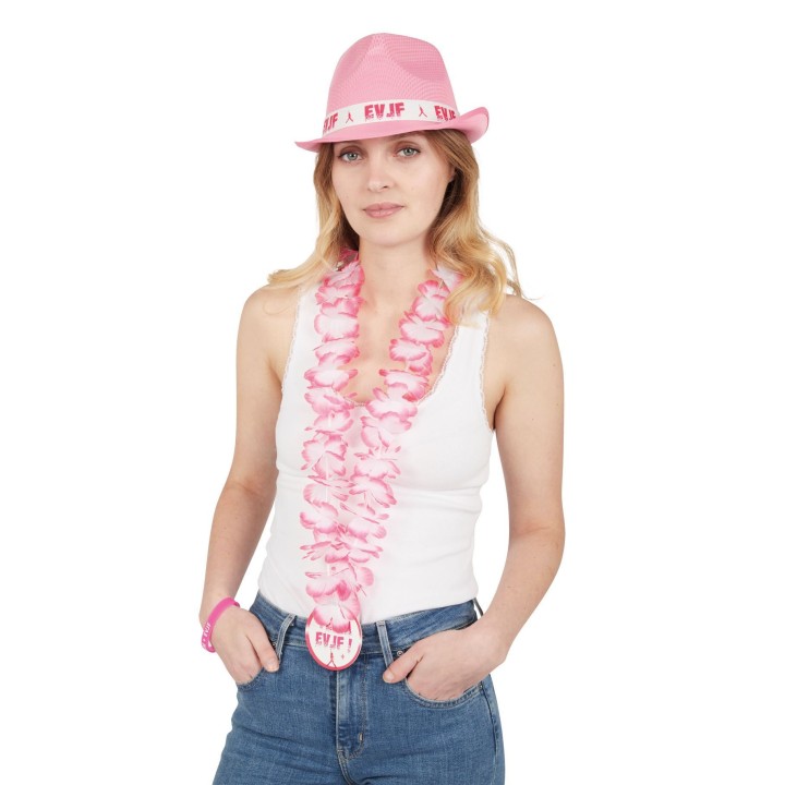 Collier hawaïen rose Team EVJF - Accessoire fête
