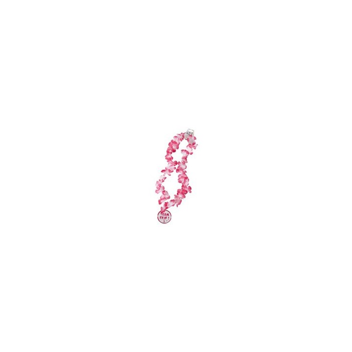 Collier hawaïen rose Team EVJF - Accessoire fête