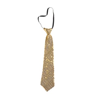 Cravate sequins or - Accessoire déguisement