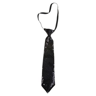 Cravate sequins noire - Accessoire déguisement