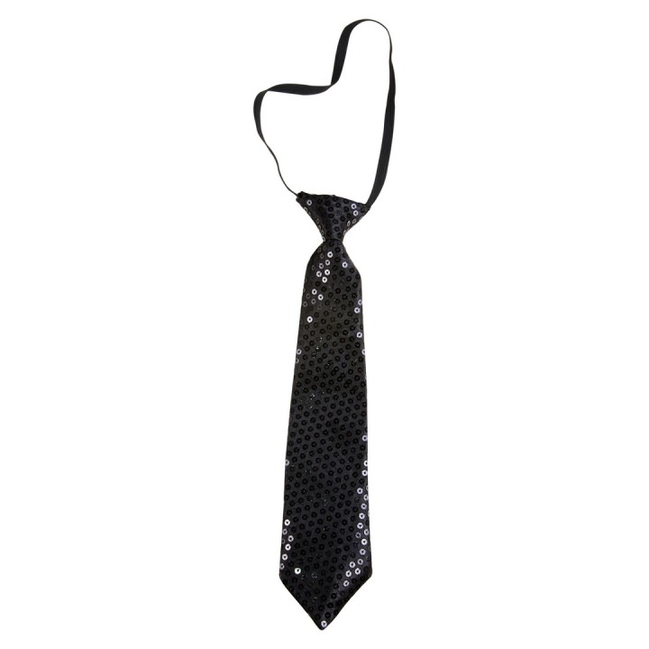 Cravate sequins noire - Accessoire déguisement