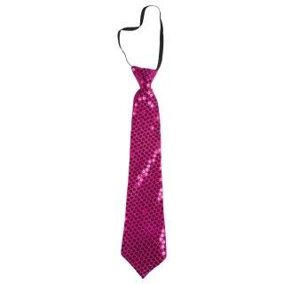 Cravate sequins rose - Accessoire déguisement