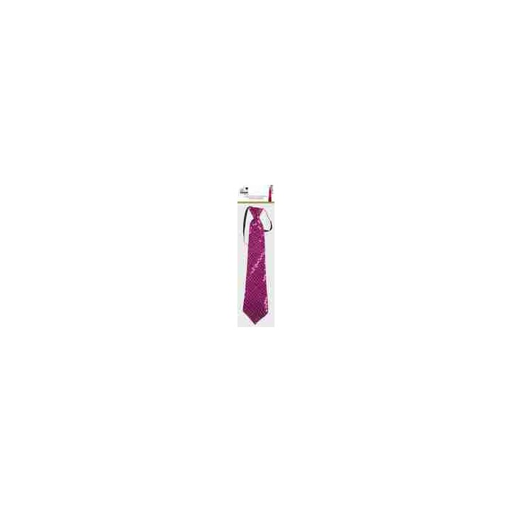 Cravate sequins rose - Accessoire déguisement