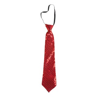 Cravate sequins rouge - Accessoire déguisement