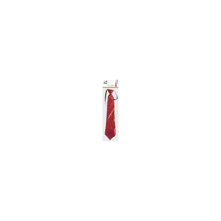 Cravate sequins rouge - Accessoire déguisement