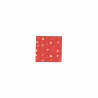 Serviettes cocktail Dame de Cœur x20 rouges avec cœurs - Décoration table