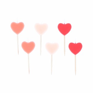 Bougies en Cœur x6 - Décoration romantique