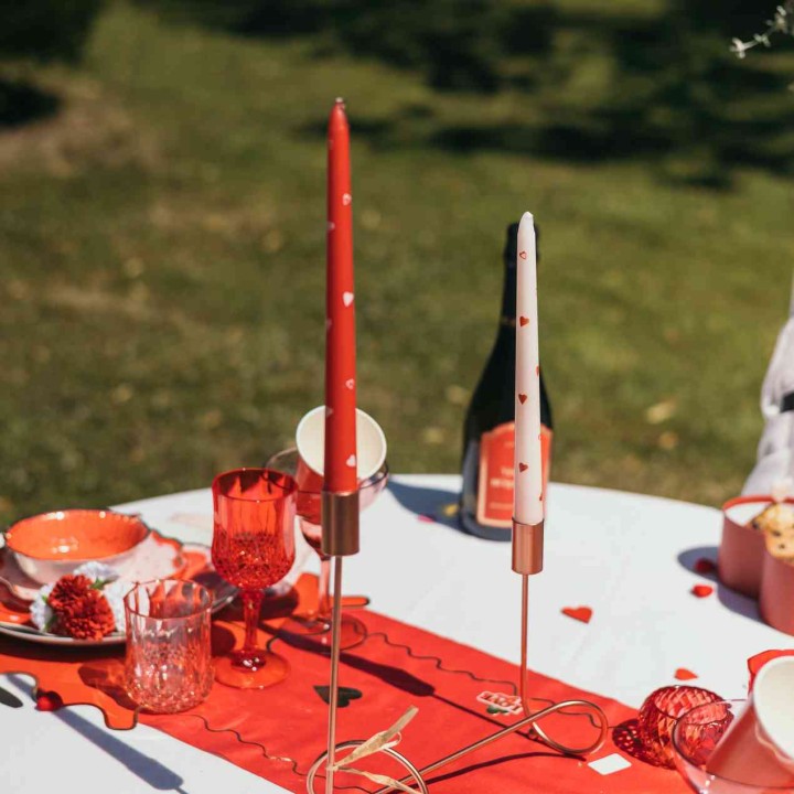 Bougies Flambeau Cœur x2 - Décoration de table