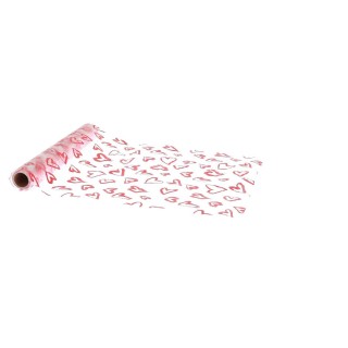 Chemin de Table Organza Cœurs Rouges - Décoration table