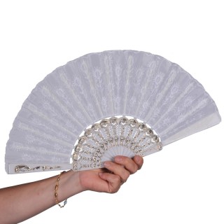 Éventail blanc - Accessoire déguisement