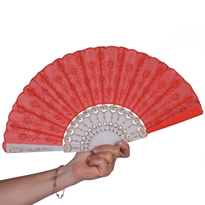 Éventail rouge - Accessoire déguisement
