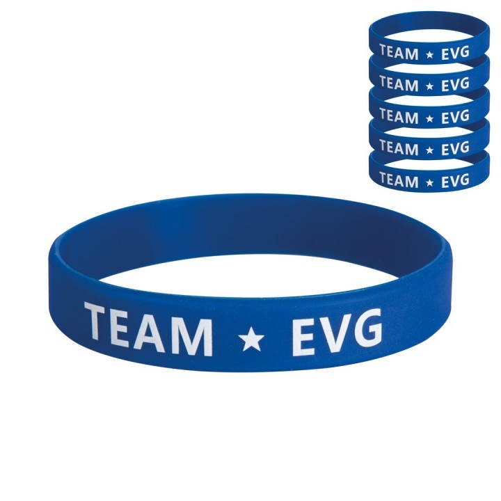 Bracelets Bleus Team EVG x6 - Accessoires enterrement de vie de garçon