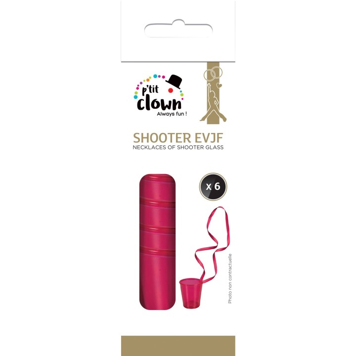 Colliers Shooter Roses EVJF x6 - Accessoires fête enterrement de vie de jeune fille