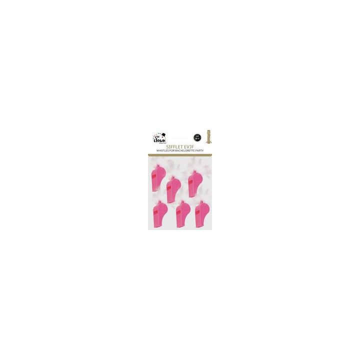 Sifflets Roses EVJF x6 - Accessoires enterrement de vie de jeune fille