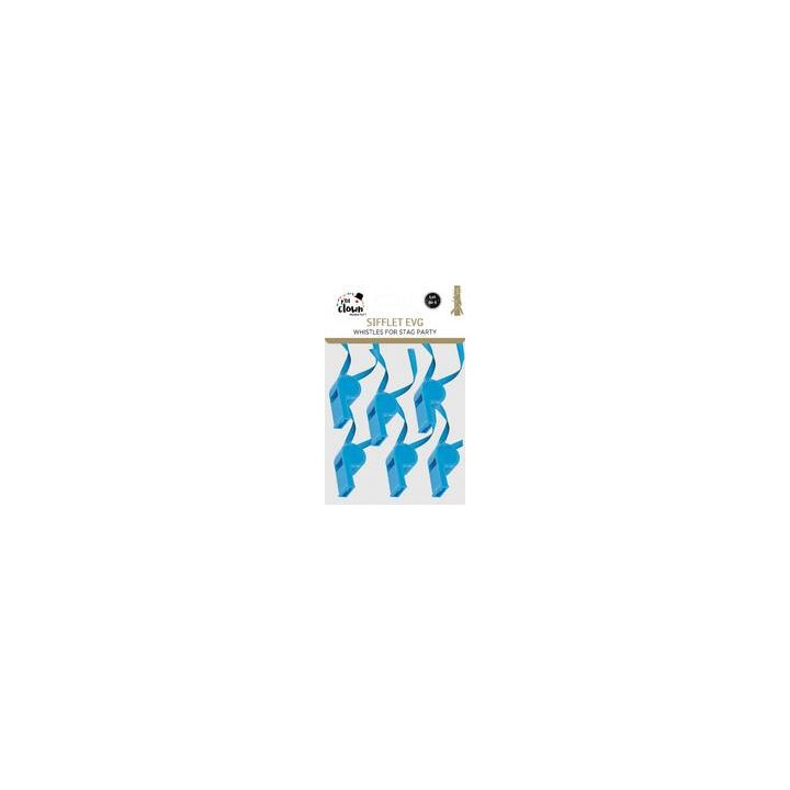 Sifflets Bleus EVG x6 - Accessoires enterrement de vie de garçon