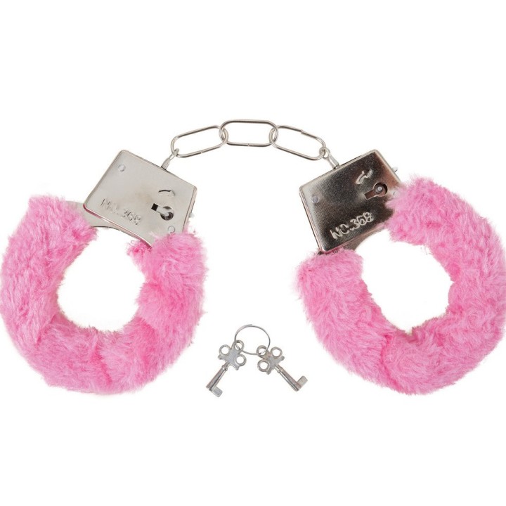Menottes Fourrure Rose EVJF - Accessoire enterrement de vie de jeune fille