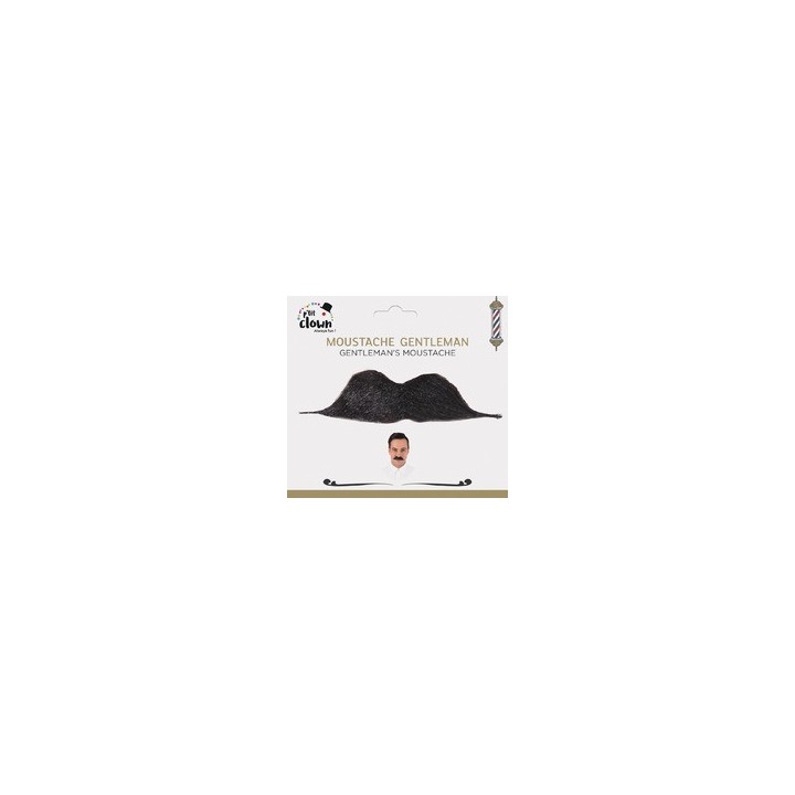 Moustache Gentleman Noire - Accessoire déguisement rétro