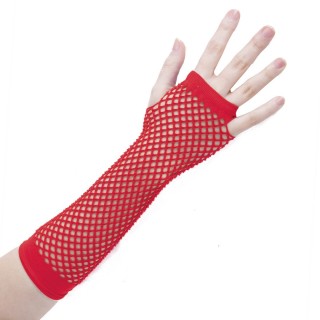 Mitaines Résille Rouges - Accessoire déguisement