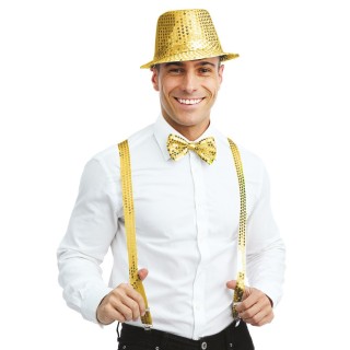 Set Disco Sequins Or Adulte - Accessoires déguisement