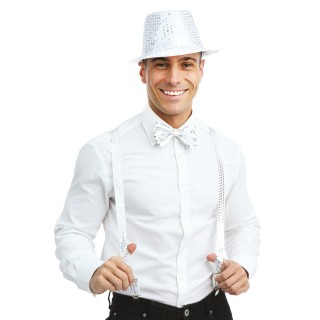 Set Disco Sequins argent Adulte - Accessoires déguisement