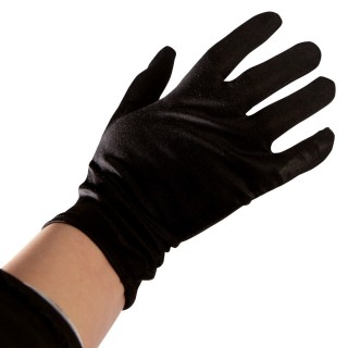 Gants Noirs Courts Adulte - Accessoire déguisement