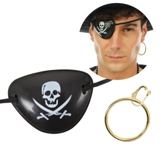 Cache-Œil et Anneaux Pirate - Accessoire déguisement