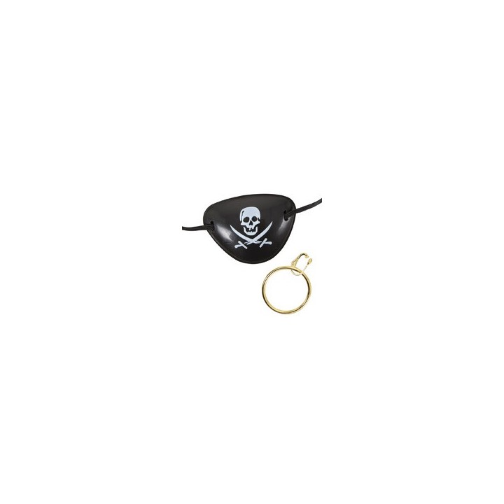 Cache-Œil et Anneaux Pirate - Accessoire déguisement