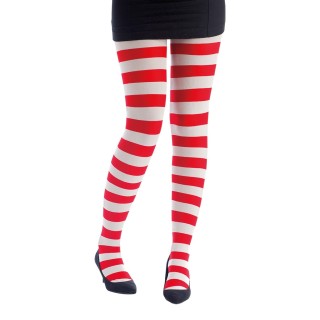 Collant Rayé Blanc et Rouge - Accessoire déguisement