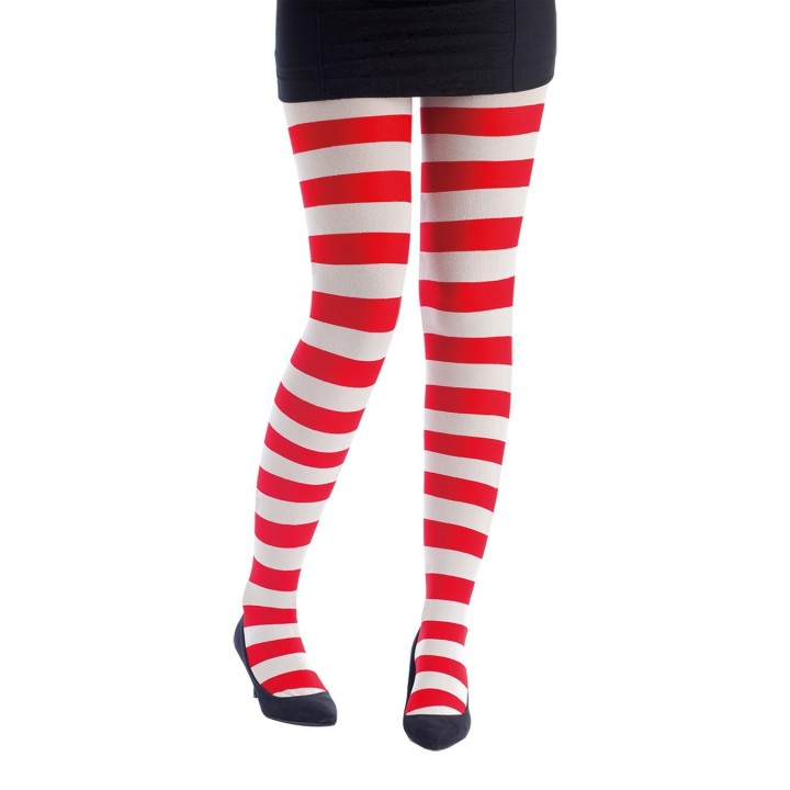 Collant Rayé Blanc et Rouge - Accessoire déguisement